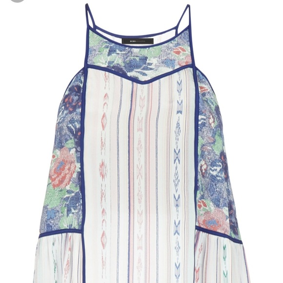 NWOT - BCBG Maxazria Valen Print-Blocked  Top - Picture 5 of 7
